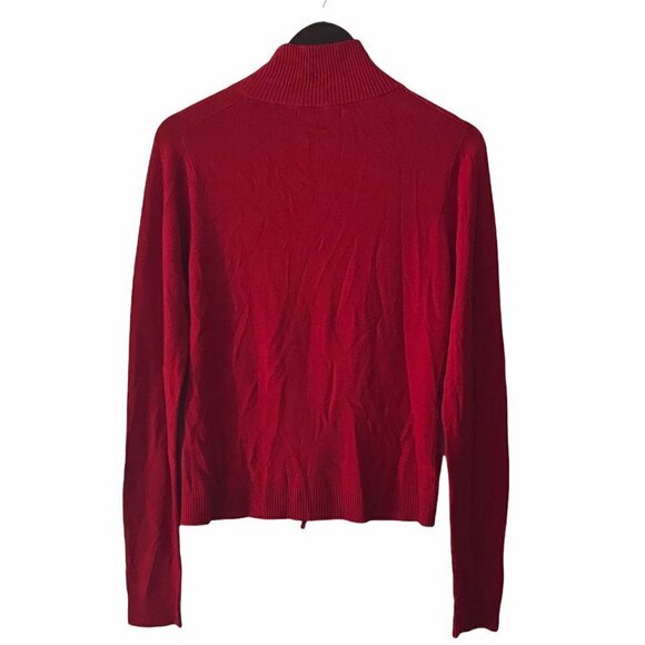 Zara High Neck Full Zipper Cropped Sweater - Picture 2 of 9